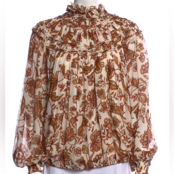 Nicholas Long Sleeve Floral Top Blouse M - Picture 1 of 6